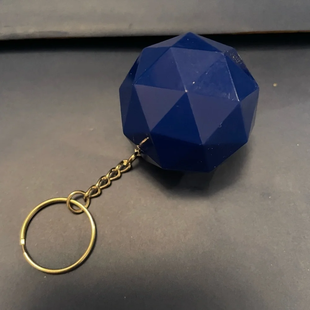 Geometric Blue Keychain upcycled toy